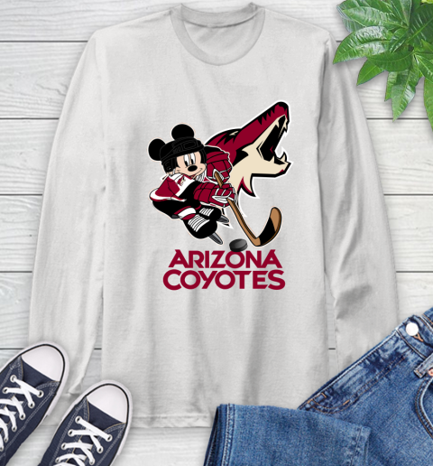 NHL Arizona Coyotes Mickey Mouse Disney Hockey T Shirt Long Sleeve T-Shirt