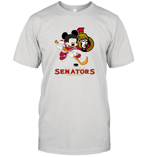 NHL Hockey Mickey Mouse Team Ottawa Senators Unisex Jersey Tee