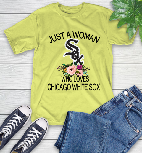 MLB Just A Woman Who Loves Chicago White Sox Baseball Sports T-Shirt 8