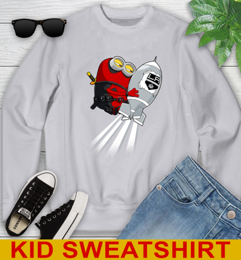NHL Hockey Los Angeles Kings Deadpool Minion Marvel Shirt Youth Sweatshirt 3