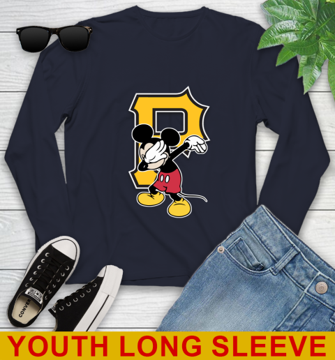 Pittsburgh Pirates MLB Baseball Dabbing Mickey Disney Sports Youth Long Sleeve 4 Pittsburgh Pirates MLB Baseball Dabbing Mickey Disney Sports Youth Long Sleeve - Image 4