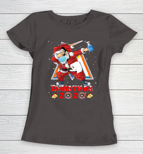 Miami Marlins Funny Santa Claus Dabbing Christmas 2020 MLB Women's T-Shirt 7