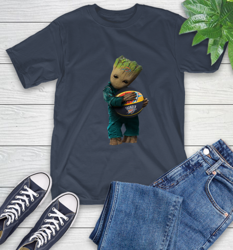 NBA Groot Guardians Of The Galaxy Basketball Sports Oklahoma City Thunder T-Shirt 4