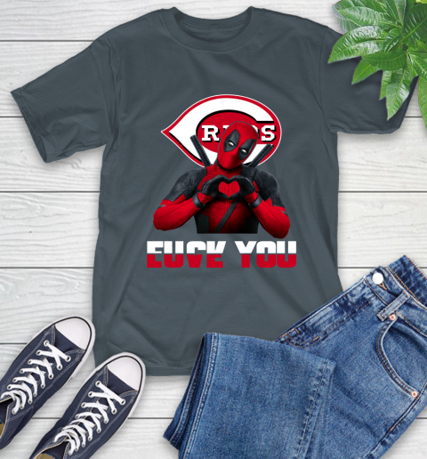MLB Cincinnati Reds Deadpool Love You Fuck You Baseball Sports T-Shirt 10