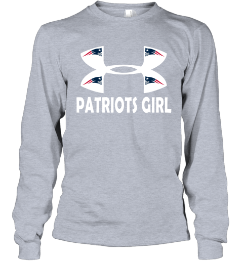 NFL New England Patriots Girl Under Armour Football Sports 2ll0nlz7NOy long sleeve tee 14 95 151514 front sport grey