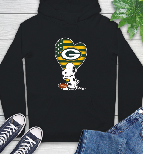 Green Bay Packers NFL Football The Peanuts Movie Adorable Snoopy Hoodie 2