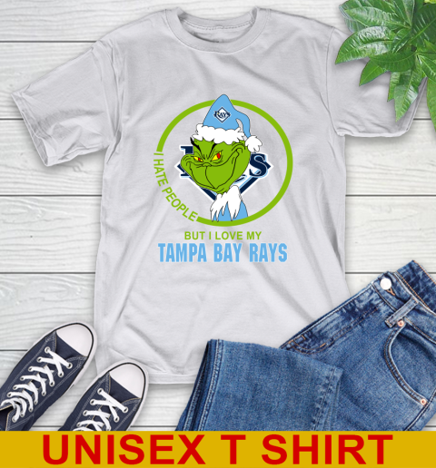 Tampa Bay Rays MLB Christmas Grinch I Hate People But I Love My Favorite Baseball Team T-Shirt 12