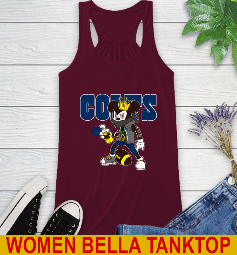 Indianapolis Colts NFL Football Mickey Peace Sign Sports Racerback Tank 3