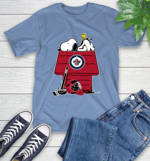 Winnipeg Jets NHL Hockey Snoopy Woodstock The Peanuts Movie T-Shirt 11