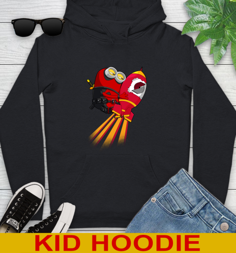 NBA Basketball Portland Trail Blazers Deadpool Minion Marvel Shirt Youth Hoodie