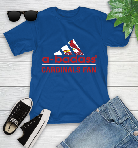 MLB A Badass St.Louis Cardinals Fan Adidas Baseball Sports Youth T-Shirt 12