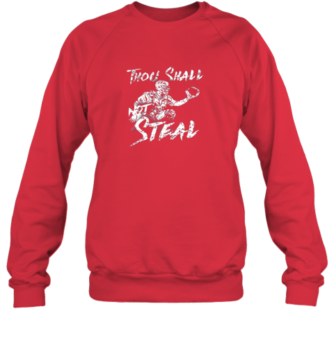 l0bp thou shall not steal baseball catcher sweatshirt 35 front red