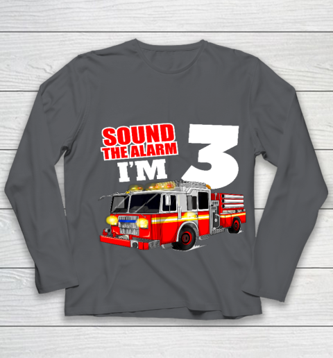 Kids Fire Truck 3rd Birthday T Shirt Boy Firefighter 3 Years Old Youth Long Sleeve 6