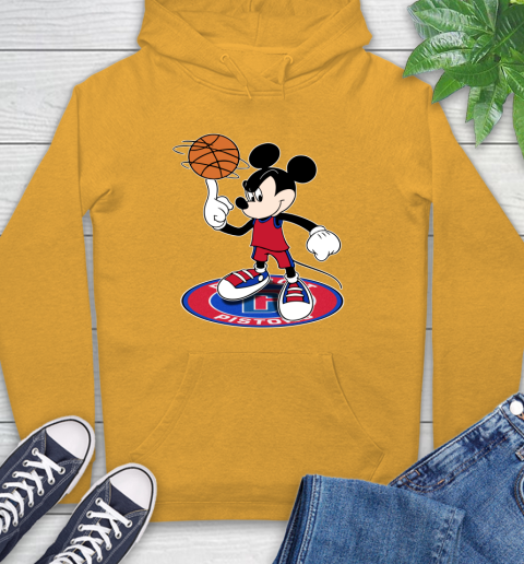 NBA Basketball Detroit Pistons Cheerful Mickey Disney Shirt Hoodie 3
