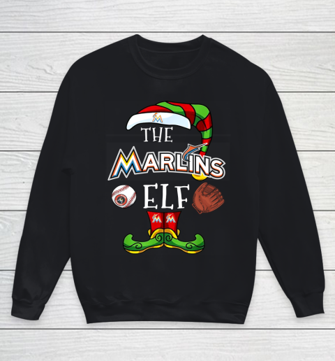 Miami Marlins Christmas ELF Funny MLB Youth Sweatshirt