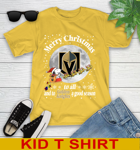 Vegas Golden Knights Merry Christmas To All And To Golden Knights A Good Season NHL Hockey Sports Youth T-Shirt 9