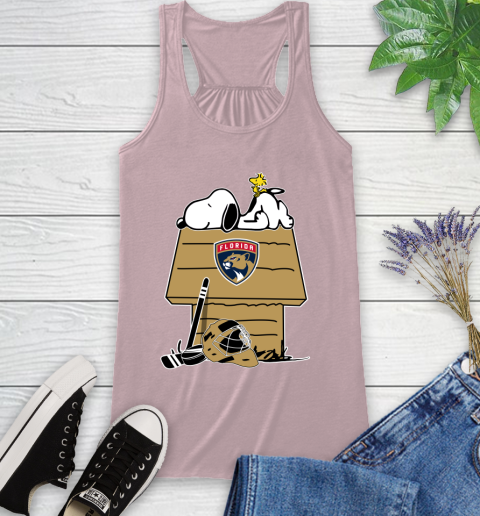Florida Panthers NHL Hockey Snoopy Woodstock The Peanuts Movie Racerback Tank 11