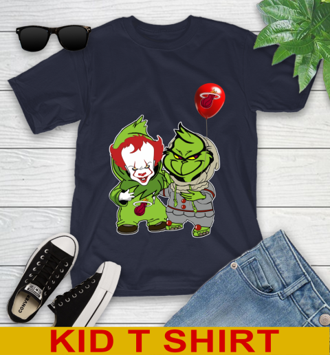 Miami Heat Baby Pennywise Grinch Christmas NBA Basketball Youth T-Shirt 3