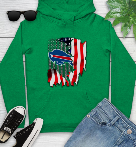 Buffalo Bills NFL Football American Flag Youth Hoodie 9
