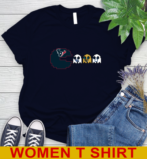 Houston Texans NFL Football Pac Man Champion Women's T-Shirt 3