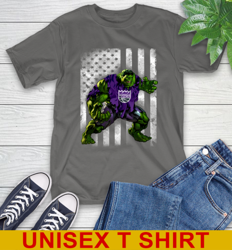 Sacramento Kings Hulk Marvel Avengers NBA Basketball American Flag T-Shirt 10