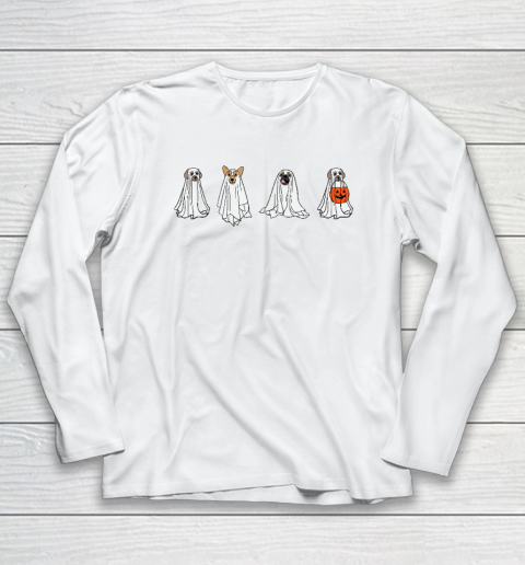 Dog Ghost Funny Halloween Mummy Dog Lover Matching Family Long Sleeve T-Shirt