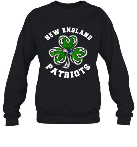NFL New England Patriots Three Leaf Clover St Patrick's Day Football Sports pHBRP5DC4k4 sweatshirt 35 95 151514 front black