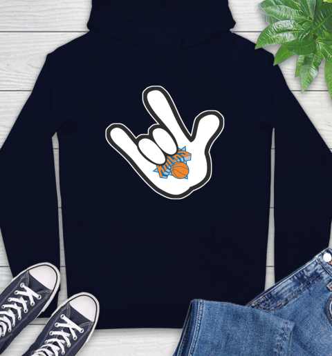 New York Knicks NBA Basketball Mickey Rock Hand Disney Hoodie 4