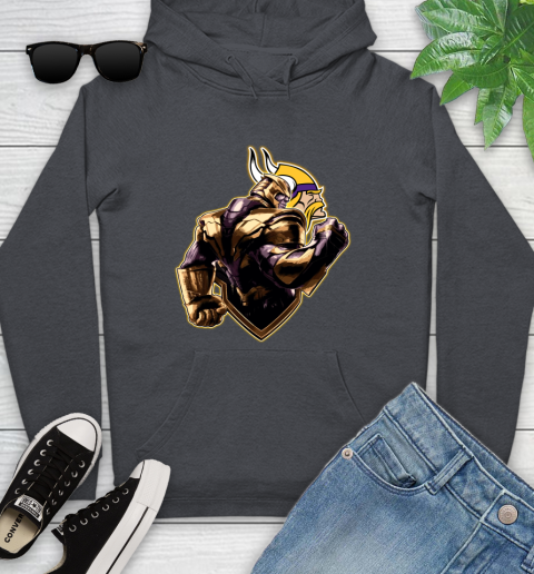 NFL Thanos Avengers Endgame Football Sports Minnesota Vikings Youth Hoodie 8