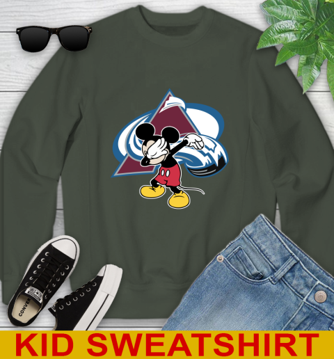 Colorado Avalanche NHL Hockey Dabbing Mickey Disney Sports Youth Sweatshirt 9