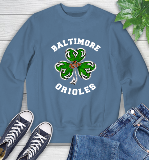 MLB Baltimore Orioles Three Leaf Clover St Patrick's Day Baseball Sports Sweatshirt 8
