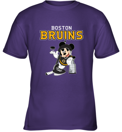Mickey Boston Bruins With The Stanley Cup Hockey NHL Youth T-Shirt