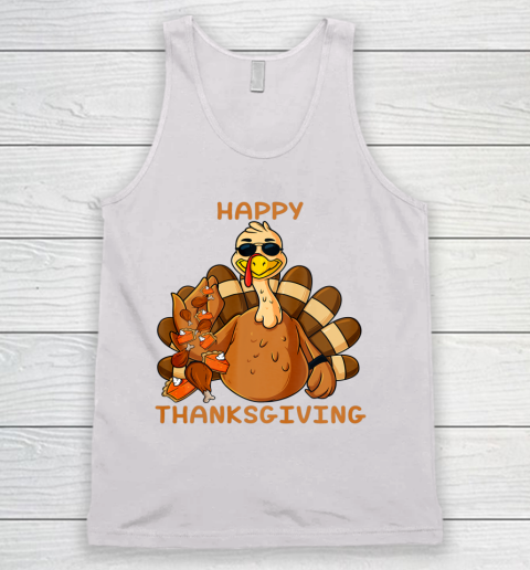 Happy Thanksgiving Turkey Throwing Food Funny Tank Top