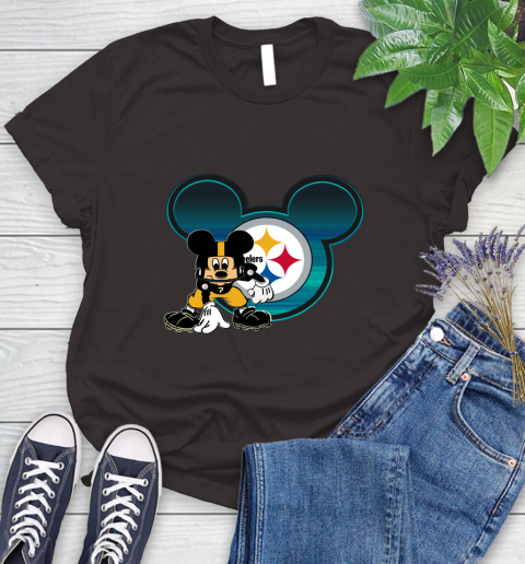 NFL Pittsburgh Steelers Mickey Mouse Disney Football T Shirt Women's T-Shirt 8