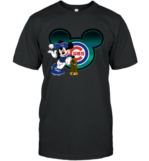 MLB Chicago Cubs The Commissioner's Trophy Mickey Mouse Disney Shirt