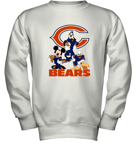 Mickey Donald Goofy The Three Chicago Bears Football Youth Sweatshirt