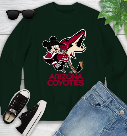 NHL Arizona Coyotes Mickey Mouse Disney Hockey T Shirt Youth Sweatshirt 10