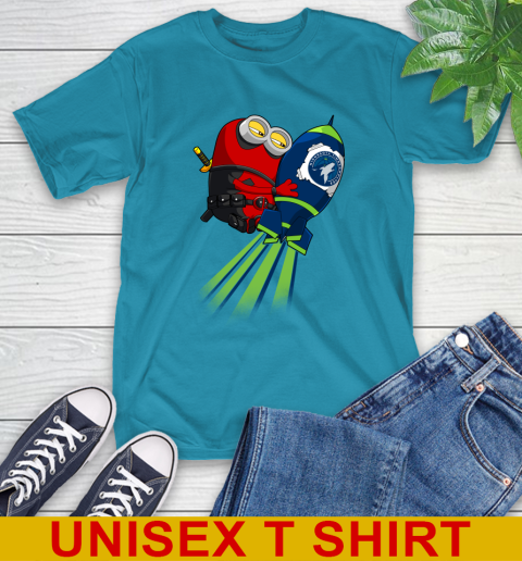 NBA Basketball Minnesota Timberwolves Deadpool Minion Marvel Shirt T-Shirt 9