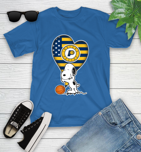Indiana Pacers NBA Basketball The Peanuts Movie Adorable Snoopy Youth T-Shirt 9