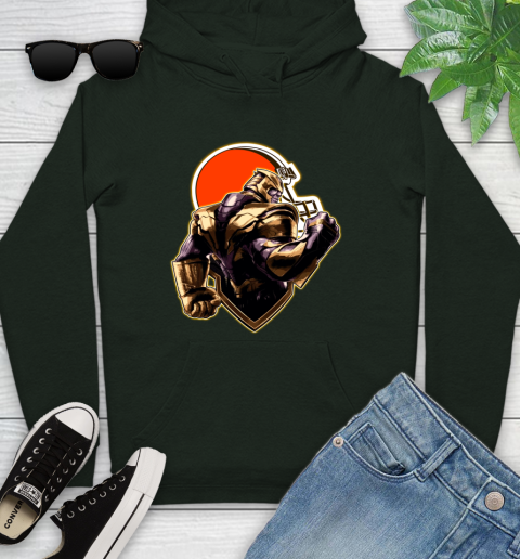 NFL Thanos Avengers Endgame Football Sports Cleveland Browns Youth Hoodie 13