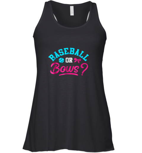 Baseball Or Bows  Baby Gender Reveal Party Racerback Tank