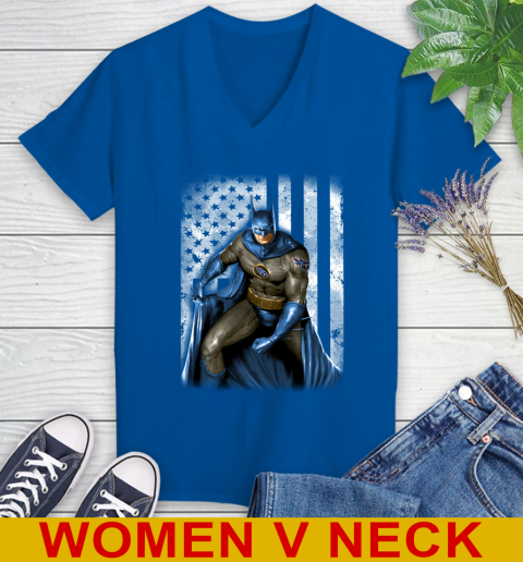 Tennessee Titans NFL Football Batman DC American Flag Shirt Women's V-Neck T-Shirt 9