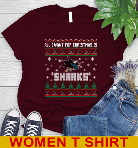 San Jose Sharks NHL Hockey All I Want For Christmas Is My Team Sports 90