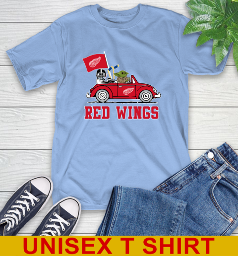 NHL Hockey Detroit Red Wings Darth Vader Baby Yoda Driving Star Wars Shirt T-Shirt 12 NHL Hockey Detroit Red Wings Darth Vader Baby Yoda Driving Star Wars Shirt T-Shirt - Image 12