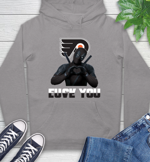 NHL Philadelphia Flyers Deadpool Love You Fuck You Hockey Sports Hoodie 6