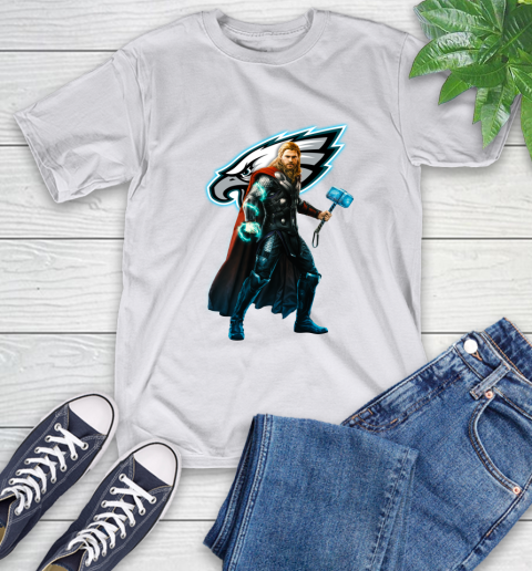 NFL Thor Avengers Endgame Football Philadelphia Eagles T-Shirt 12