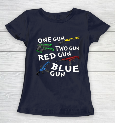 One Gun Two Gun Red Gun Blue Gun Women's T-Shirt 2
