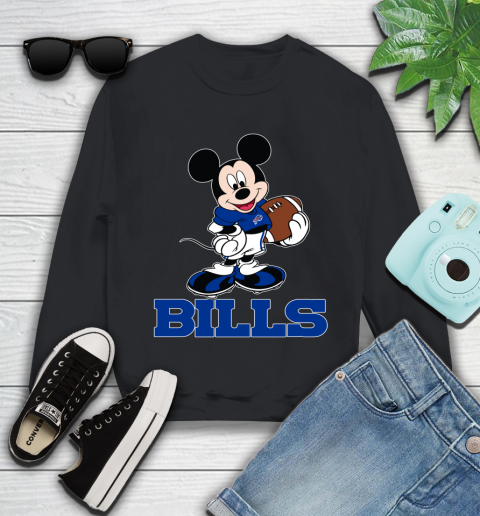 NFL Football Buffalo Bills Cheerful Mickey Mouse Shirt Youth Sweatshirt