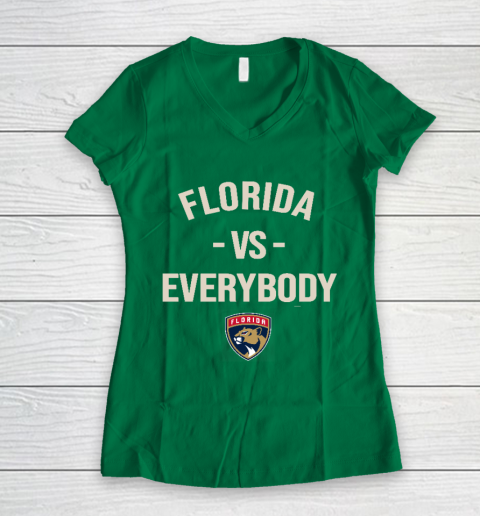 Florida Panthers Vs Everybody Women's V-Neck T-Shirt 3