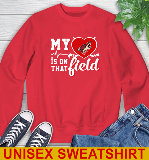 NHL My Heart Is On That Field Hockey Sports Arizona Coyotes Sweatshirt 12